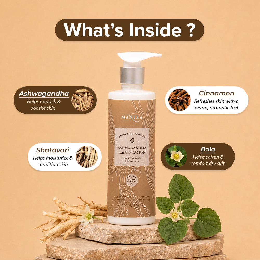 Mantra Ashwagandha and Cinnamon Vata Body Wash for Dry Skin