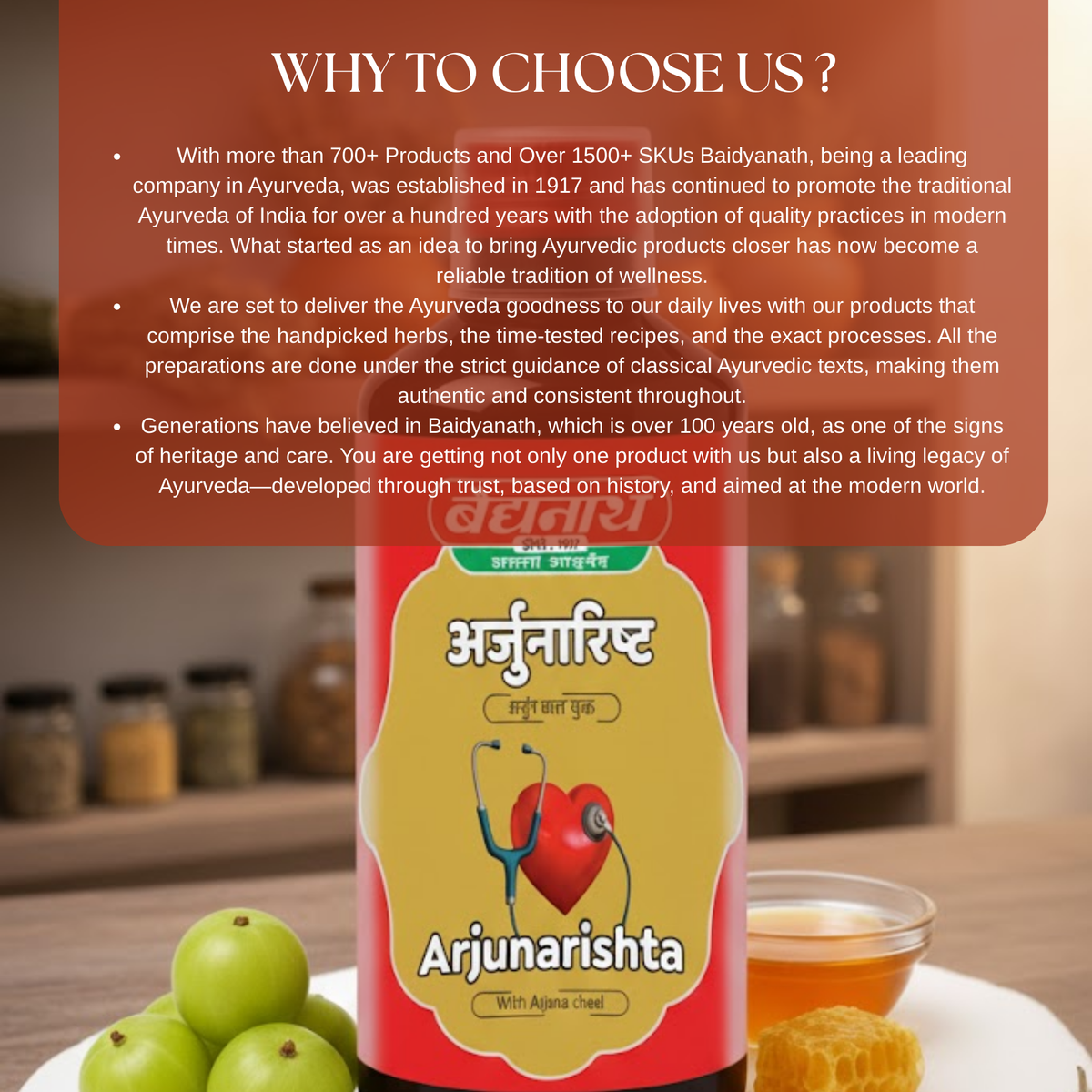 Arjunaristha with Arjun Chhal - Ayurvedic Tonic for Healthy Heart & Cardiac Function Support