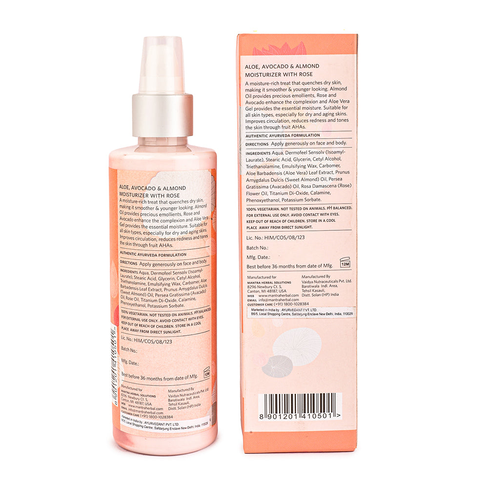 Mantra Aloe Avocado And Almond Moisturiser With Rose