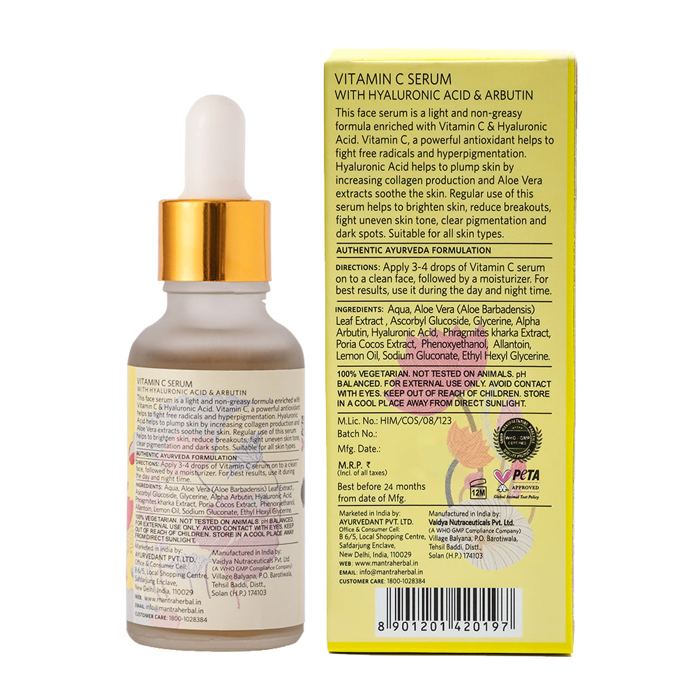 Mantra Vitamin C Serum with Hyaluronic Acid and Arbutin