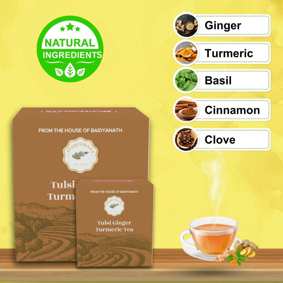Ayurvedant Tulsi Ginger Turmeric Tea