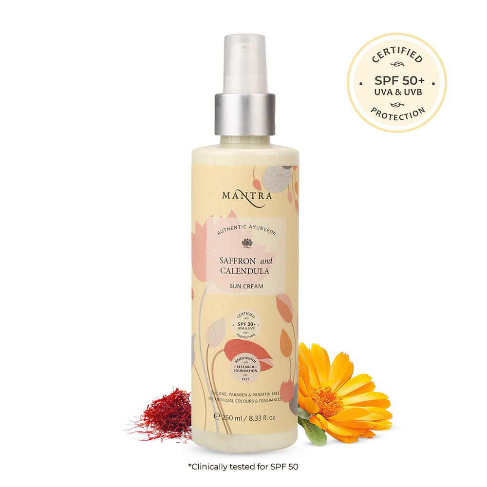 mantra saffron and calendula sun cream