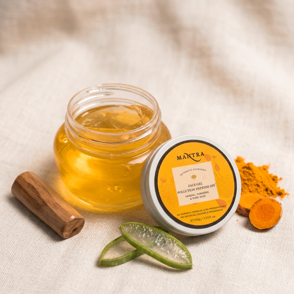 Face Gel Pollution Defense SPF 50 Sandal Turmeric Pure Aloe