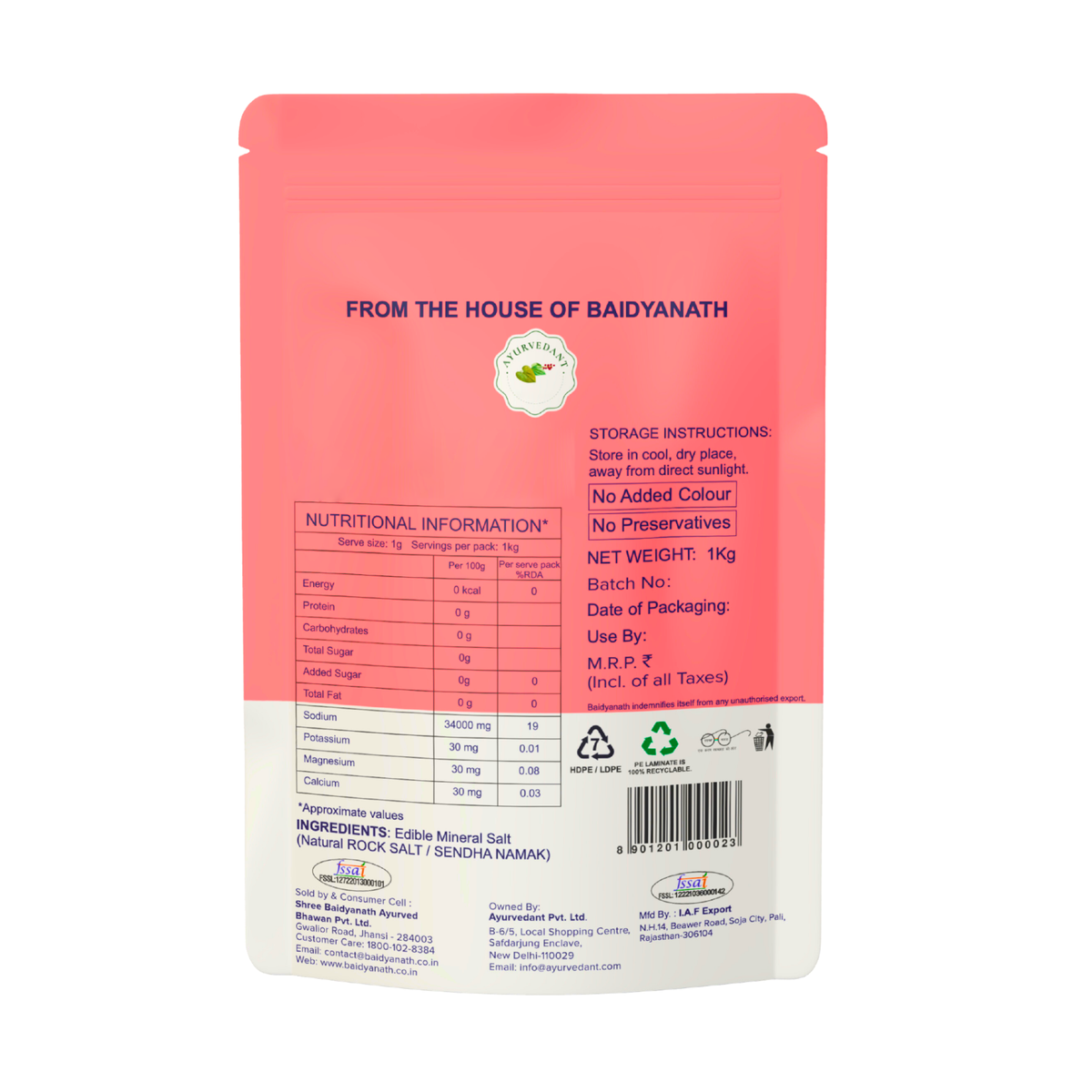 Ayurvedant Himalayan Pink Rock Salt