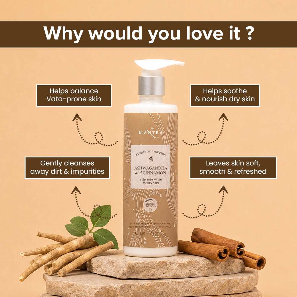 Mantra Ashwagandha and Cinnamon Vata Body Wash for Dry Skin