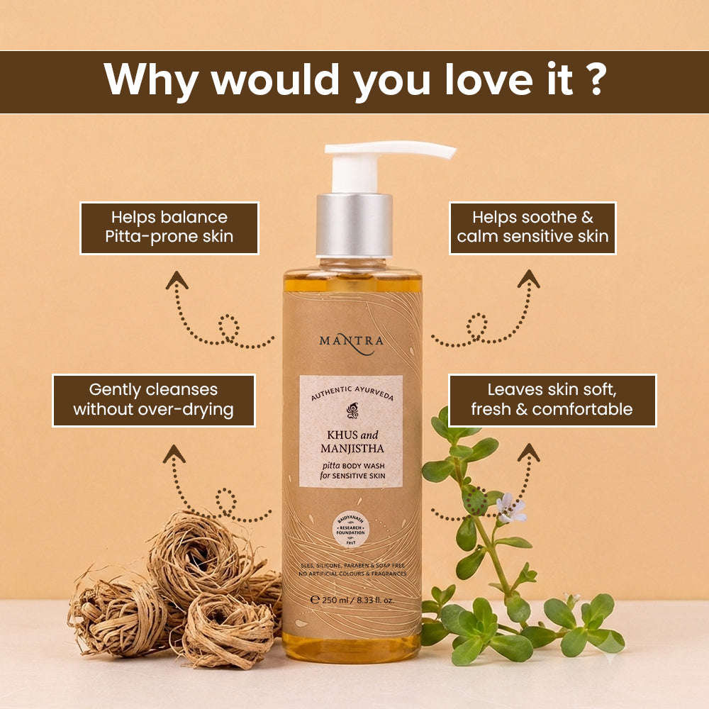 Mantra Khus and Manjistha Pitta Body Wash for Sensitive Skin