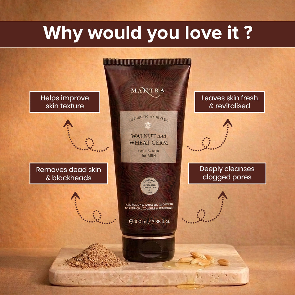 Mantra Walnut & Wheat Germ Face Scrub For Men