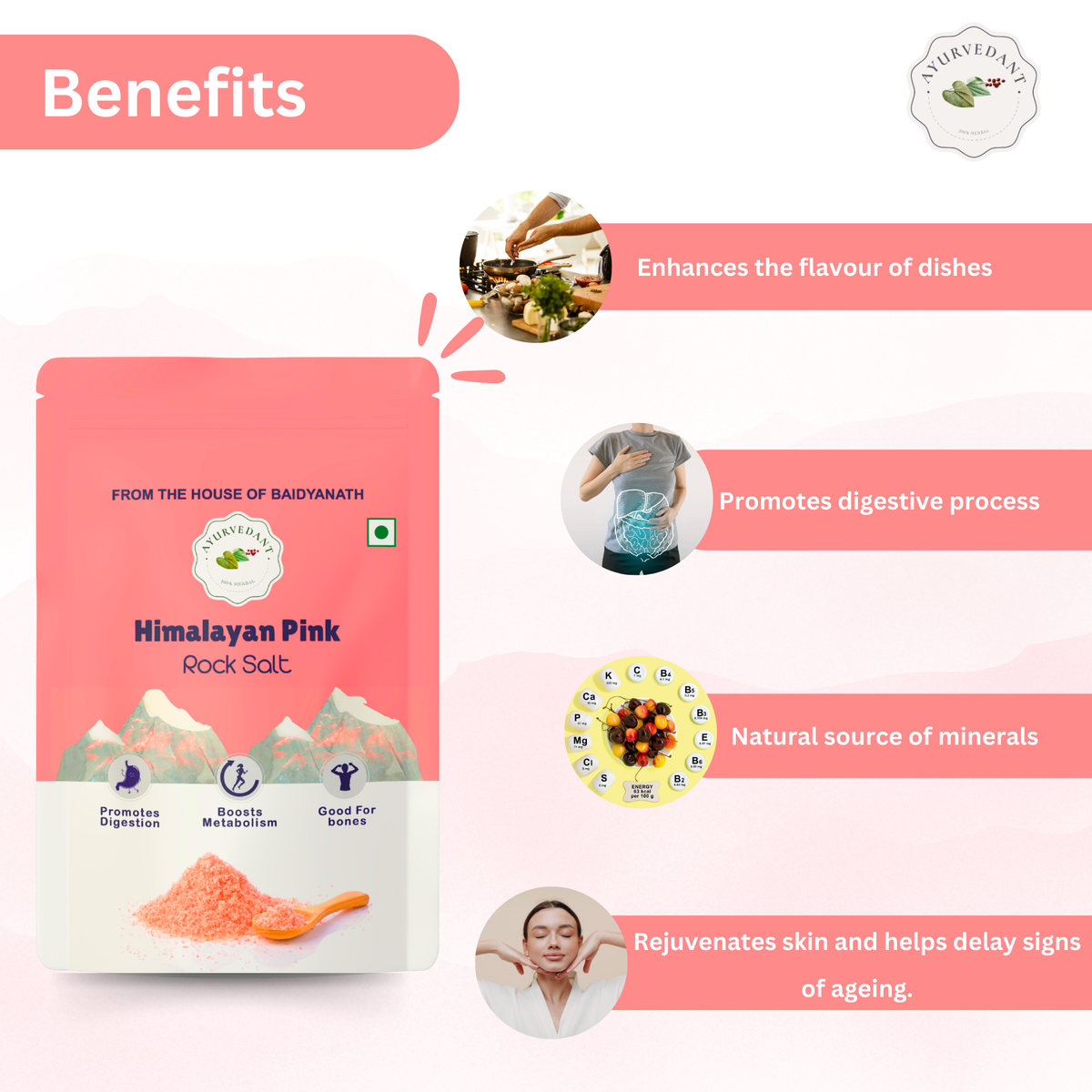 Ayurvedant Himalayan Pink Rock Salt