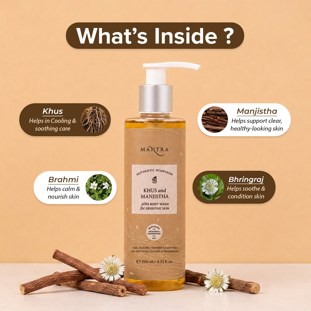 Mantra Khus and Manjistha Pitta Body Wash for Sensitive Skin