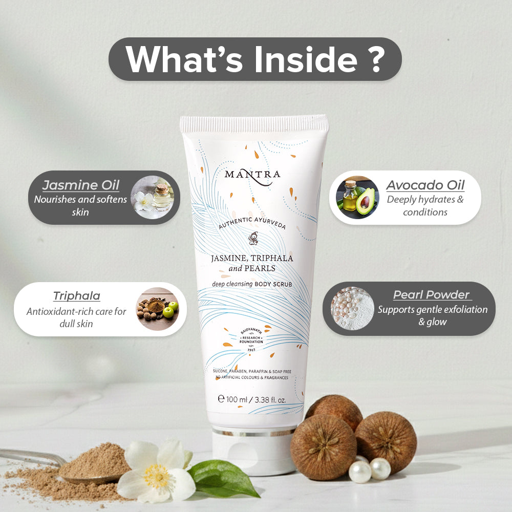 Mantra Jasmine Triphala And Pearls Deep Cleansing Body Scrub