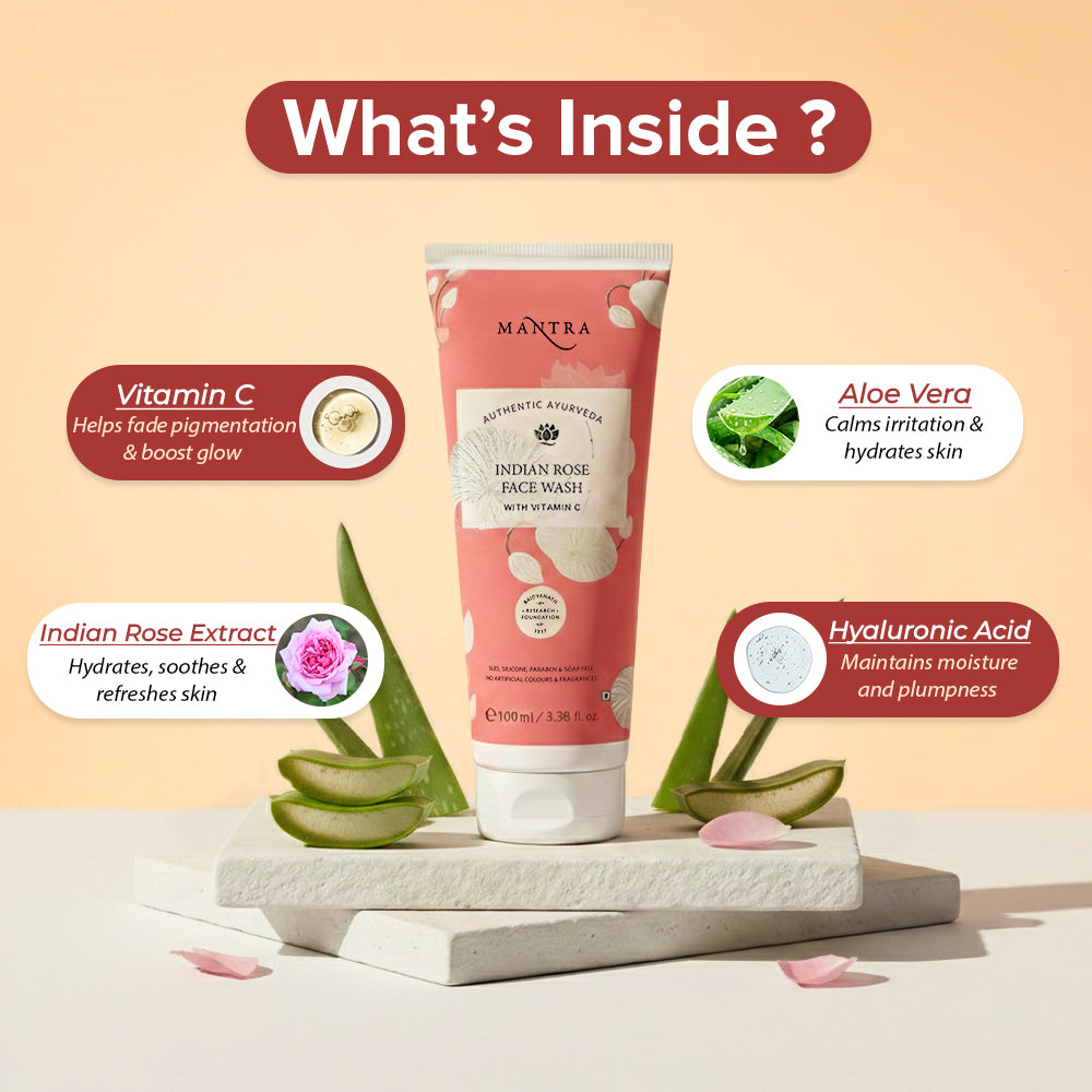 Mantra Indian Rose Face Wash With Vitamin C