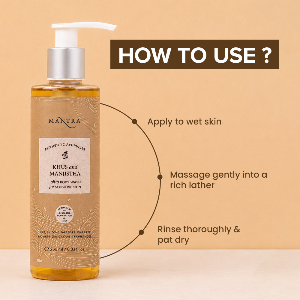Mantra Khus and Manjistha Pitta Body Wash for Sensitive Skin