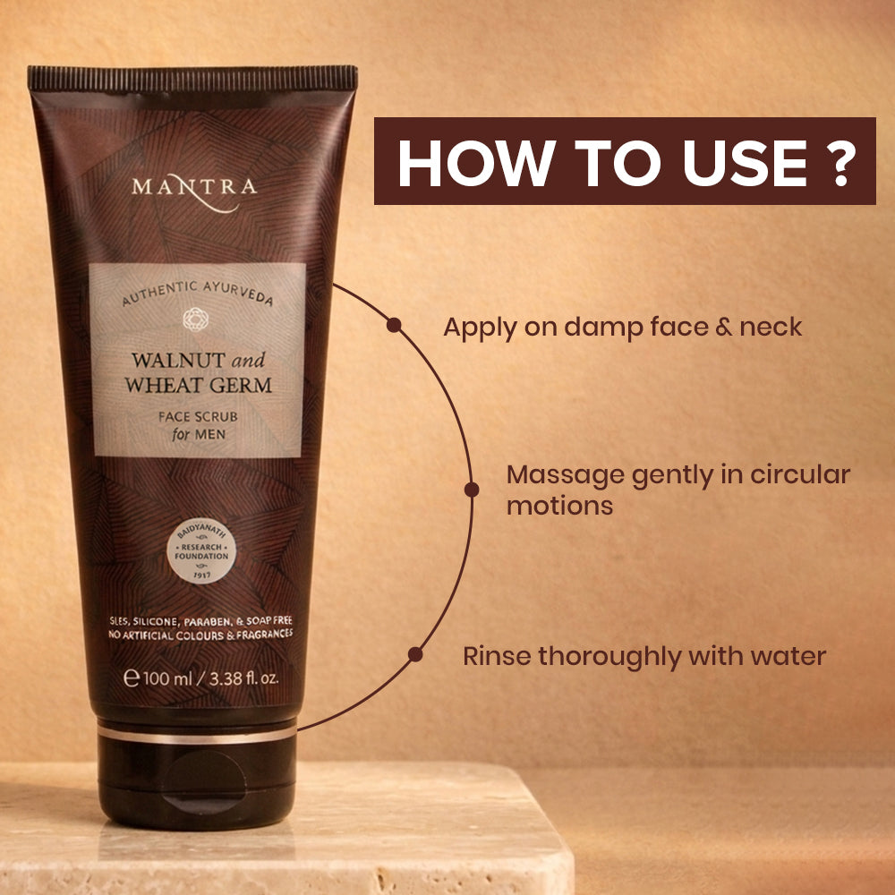 Mantra Walnut & Wheat Germ Face Scrub For Men