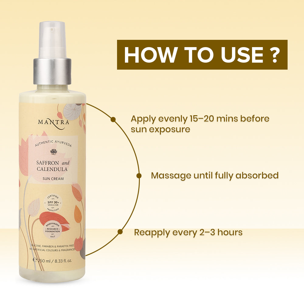 mantra saffron and calendula sun cream