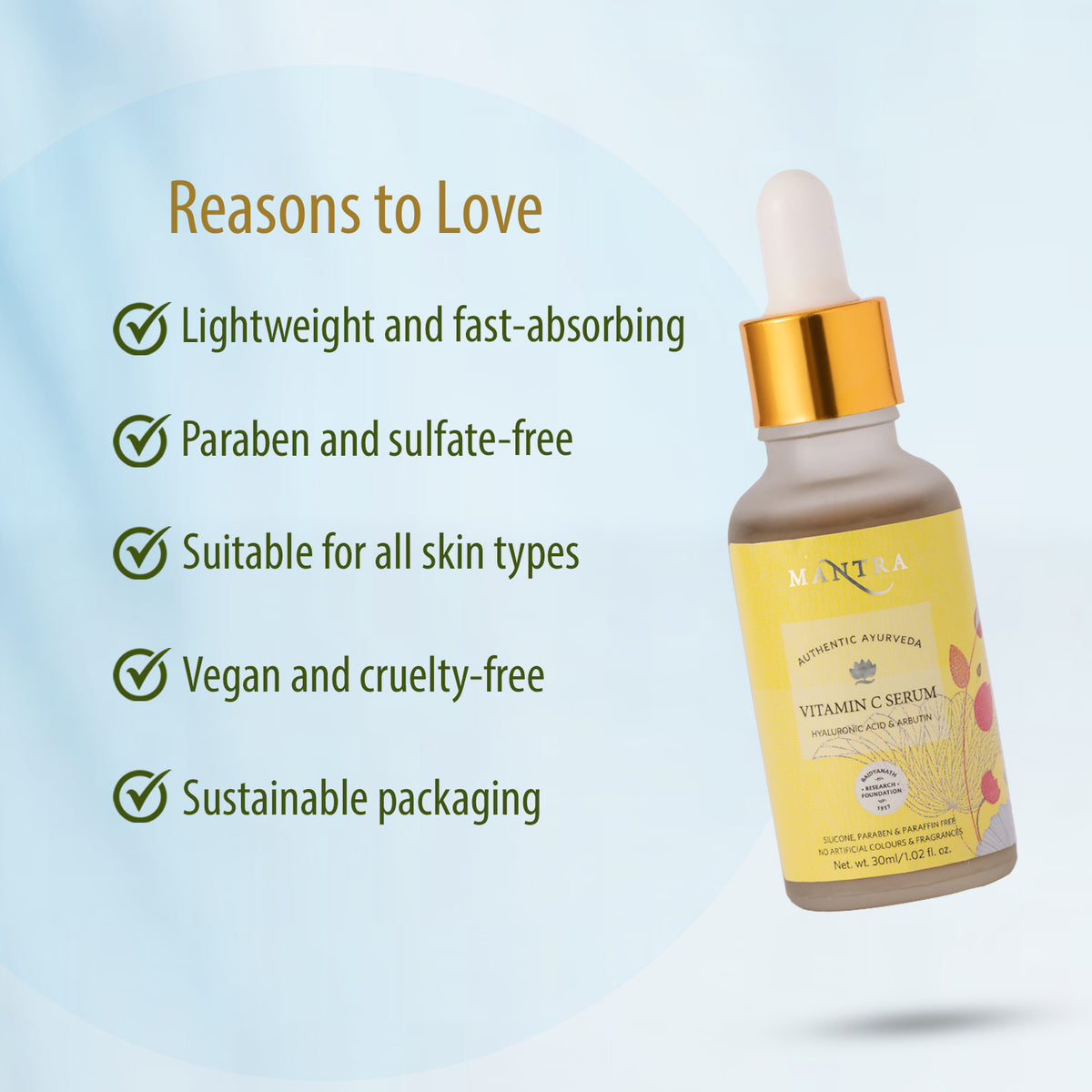 Mantra Vitamin C Serum with Hyaluronic Acid and Arbutin