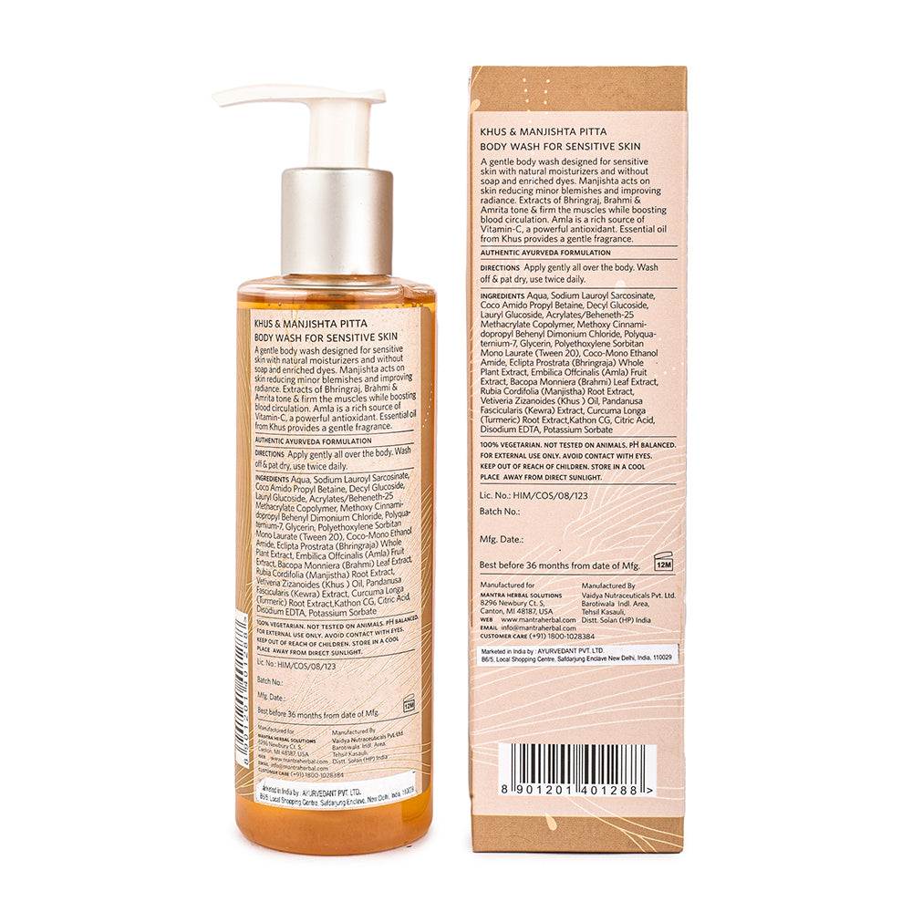 Mantra Khus and Manjistha Pitta Body Wash for Sensitive Skin